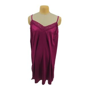 Torrid Sleep Women Plus Size 3 Purple Satin Lace Trim Chemise Nightgown Feminine